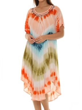 Original USA Multi Color Tie-Dye
Sundress w/embroidery,Size: OS(XL-2X), NWOT